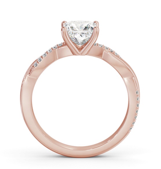 Princess Diamond Crossover Band Ring 18K Rose Gold Solitaire ENPR90S_RG_THUMB1 