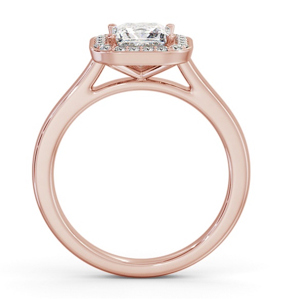 Princess Diamond with Channel Set Halo Engagement Ring 9K Rose Gold ENPR91_RG_THUMB1 