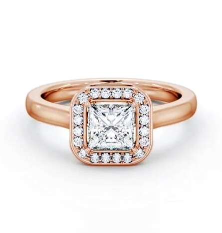 Princess Diamond with Channel Set Halo Engagement Ring 18K Rose Gold ENPR91_RG_THUMB1