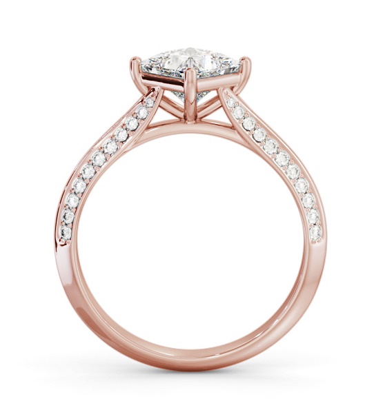 Princess Rotated Head with Knife Edge Band 18K Rose Gold Solitaire ENPR91S_RG_THUMB1 