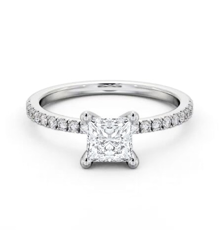 Princess Diamond Dainty 4 Prong Ring 9K White Gold Solitaire ENPR92S_WG_THUMB2 