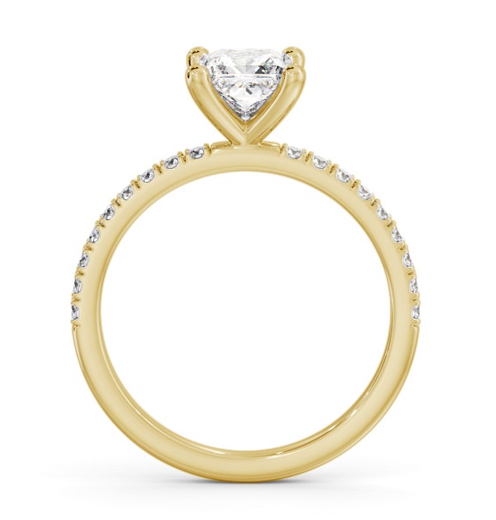 Princess Diamond Dainty 4 Prong Ring 18K Yellow Gold Solitaire ENPR92S_YG_THUMB1 