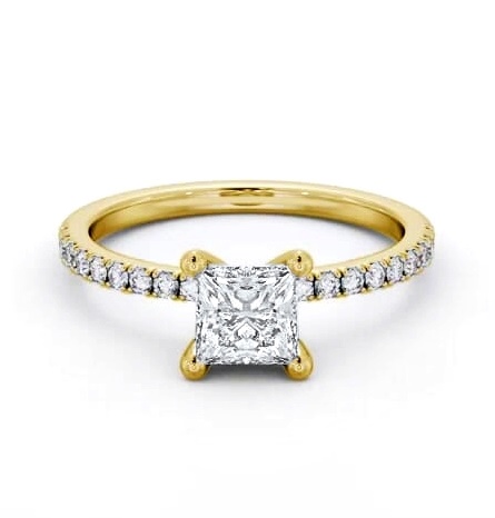 Princess Diamond Dainty 4 Prong Ring 9K Yellow Gold Solitaire ENPR92S_YG_THUMB2 