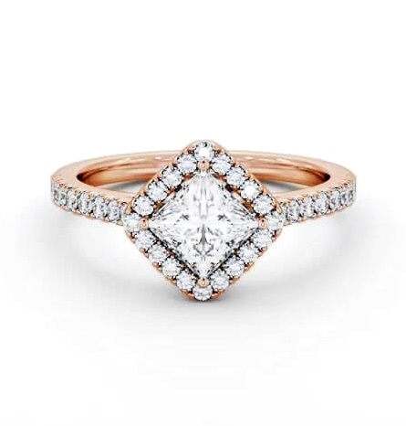 Halo Princess Diamond with Rotated Head Engagement Ring 18K Rose Gold ENPR93_RG_THUMB2 