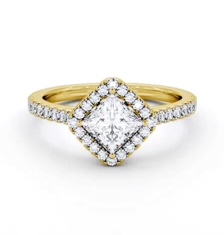 Halo Princess Diamond with Rotated Head Engagement Ring 9K Yellow Gold ENPR93_YG_THUMB1