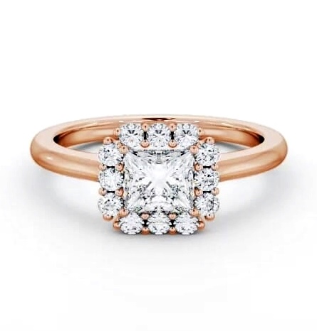 Halo Princess Diamond Elegant Style Engagement Ring 9K Rose Gold ENPR94_RG_THUMB2 