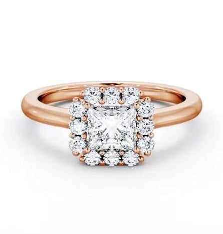 Halo Princess Diamond Elegant Style Engagement Ring 18K Rose Gold ENPR94_RG_THUMB1