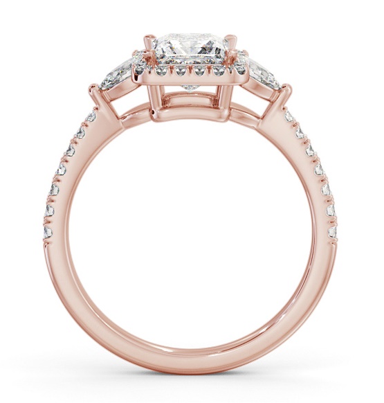 Halo Princess with Pear Diamond Engagement Ring 9K Rose Gold ENPR95_RG_THUMB1 