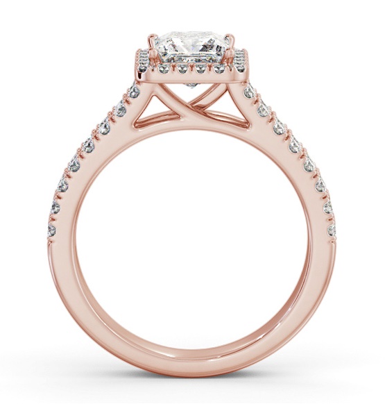 Halo Princess Diamond Split Band Engagement Ring 18K Rose Gold ENPR96_RG_THUMB1 