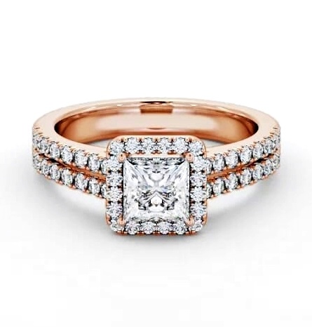 Halo Princess Diamond Split Band Engagement Ring 9K Rose Gold ENPR96_RG_THUMB2 