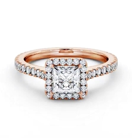 Halo Princess Ring with Diamond Set Supports 9K Rose Gold ENPR98_RG_THUMB2 