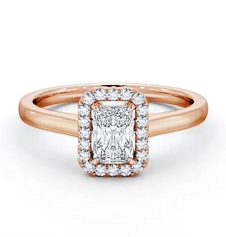 Halo Radiant Diamond Classic Engagement Ring 18K Rose Gold ENRA12_RG_THUMB1