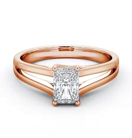 Radiant Diamond Split Band Engagement Ring 18K Rose Gold Solitaire ENRA16_RG_THUMB2 