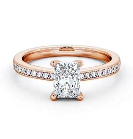 Radiant Diamond 4 Prong Engagement Ring 9K Rose Gold Solitaire ENRA16S_RG_THUMB2 