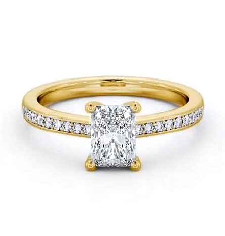 Radiant Diamond 4 Prong Engagement Ring 9K Yellow Gold Solitaire ENRA16S_YG_THUMB1