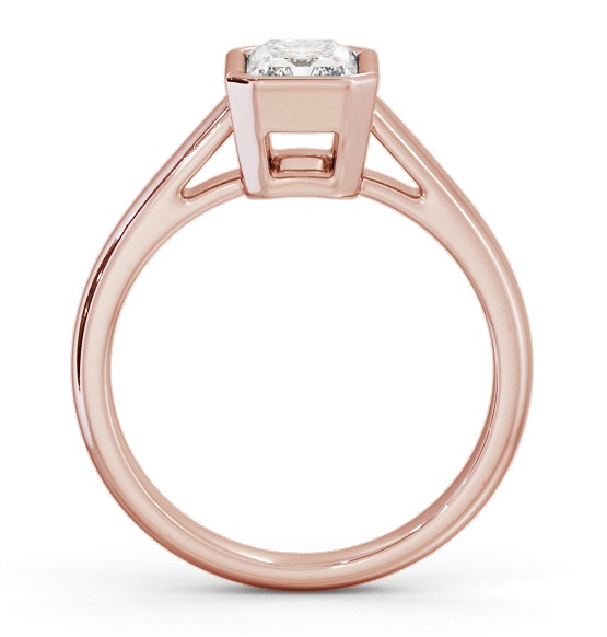 Radiant Diamond Bezel Set Engagement Ring 9K Rose Gold Solitaire ENRA23_RG_THUMB1 