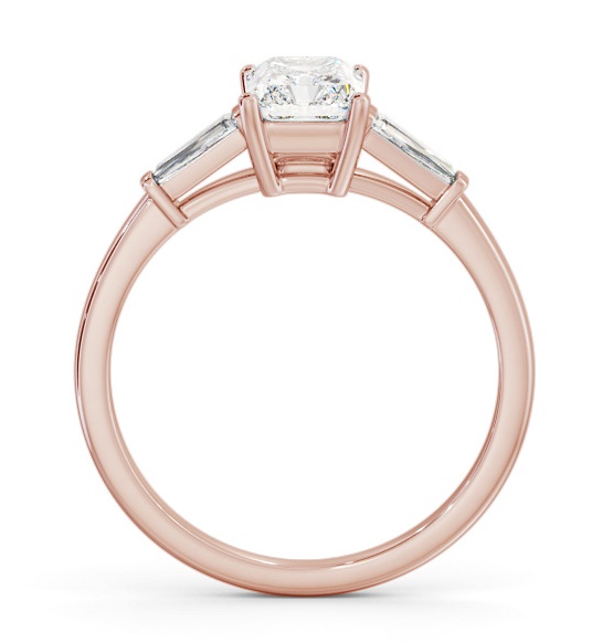 Radiant Ring 9K Rose Gold Solitaire with Tapered Baguette Side Stones ENRA24S_RG_THUMB1 