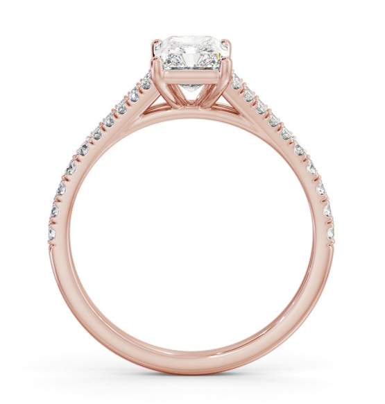 Radiant Diamond Split Band Engagement Ring 9K Rose Gold Solitaire ENRA25S_RG_THUMB1 