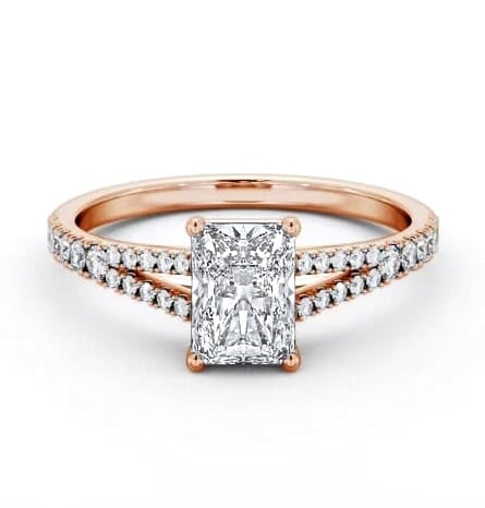 Radiant Diamond Split Band Engagement Ring 9K Rose Gold Solitaire ENRA25S_RG_THUMB1