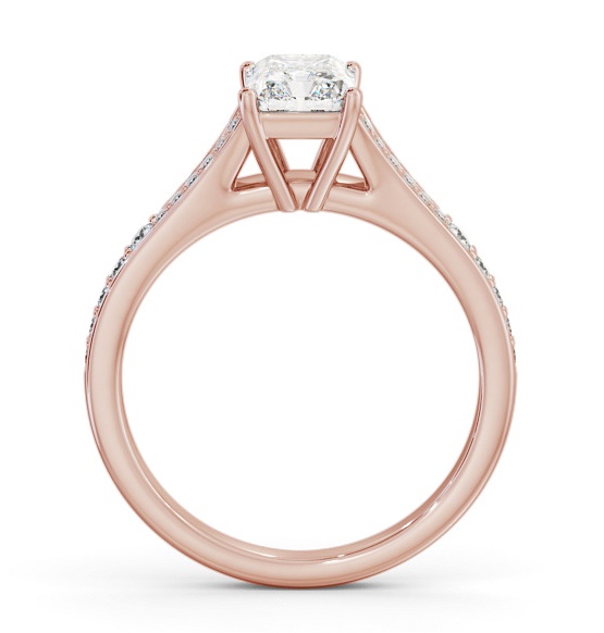 Radiant Diamond Split Channel Engagement Ring 9K Rose Gold Solitaire ENRA26S_RG_THUMB1 