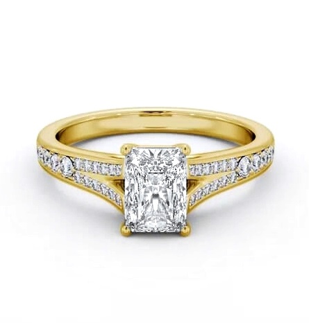 Radiant Diamond Split Channel Engagement Ring 9K Yellow Gold Solitaire ENRA26S_YG_THUMB1