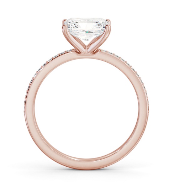 Radiant Diamond East To West Engagement Ring 18K Rose Gold Solitaire ENRA27S_RG_THUMB1 