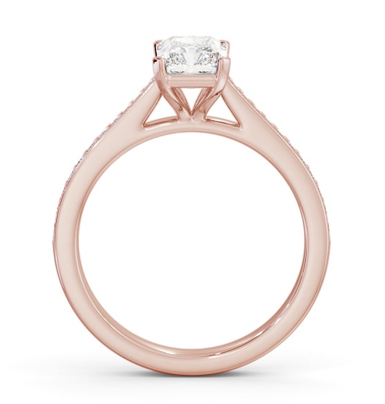 Radiant Diamond 4 Prong Engagement Ring 9K Rose Gold Solitaire ENRA29S_RG_THUMB1 