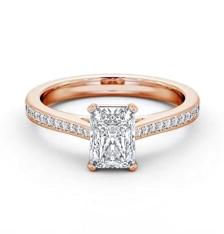 Radiant Diamond 4 Prong Engagement Ring 9K Rose Gold Solitaire ENRA29S_RG_THUMB1