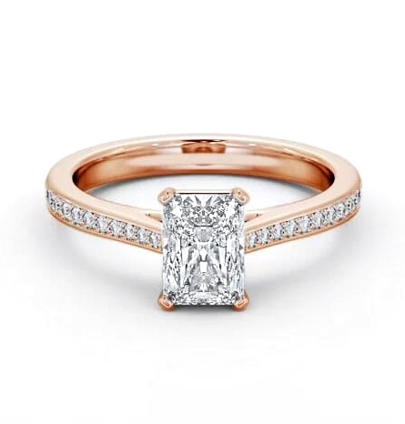 Radiant Diamond 4 Prong Engagement Ring 18K Rose Gold Solitaire ENRA29S_RG_THUMB2 