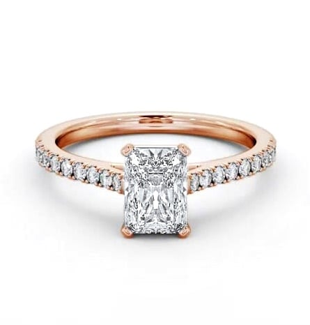 Radiant Diamond 4 Prong Engagement Ring 9K Rose Gold Solitaire ENRA30S_RG_THUMB2 