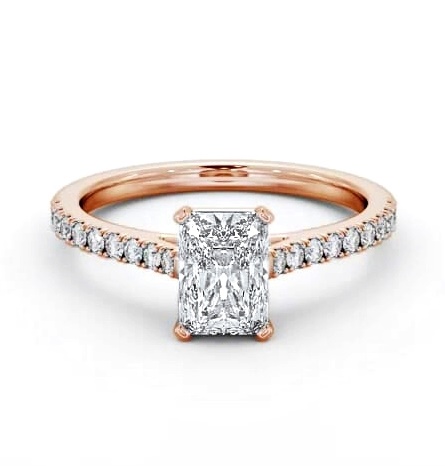 Radiant Diamond 4 Prong Engagement Ring 9K Rose Gold Solitaire ENRA30S_RG_THUMB1