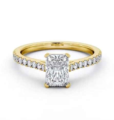 Radiant Diamond 4 Prong Engagement Ring 9K Yellow Gold Solitaire ENRA30S_YG_THUMB1