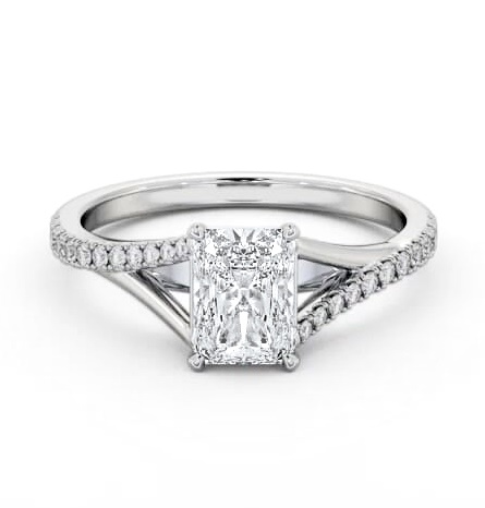 Radiant Ring Platinum Solitaire with Offset Side Stones ENRA32S_WG_THUMB1