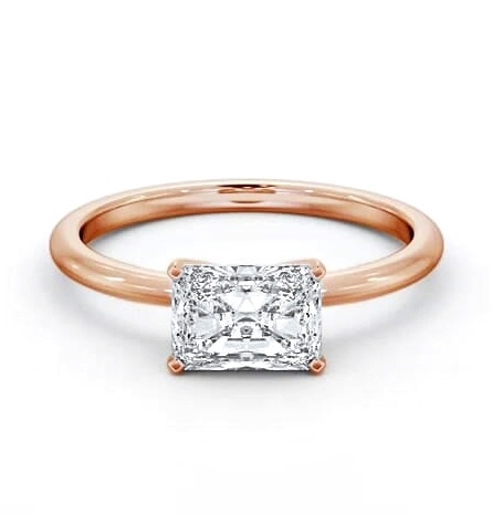 Radiant Diamond East To West Style Ring 18K Rose Gold Solitaire ENRA35_RG_THUMB2 