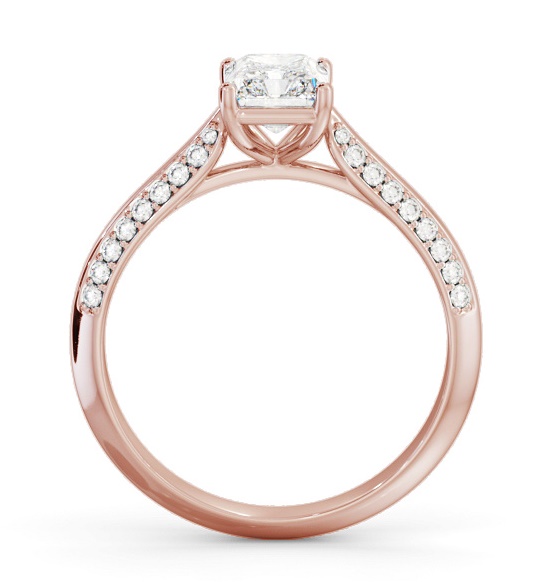 Radiant Diamond Knife Edge Band Ring 18K Rose Gold Solitaire ENRA35S_RG_THUMB1 