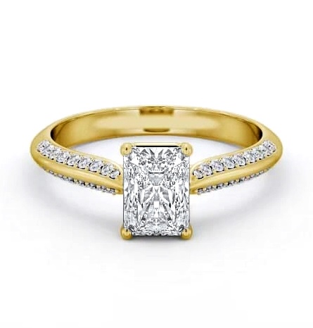 Radiant Diamond Knife Edge Band Ring 9K Yellow Gold Solitaire ENRA35S_YG_THUMB1