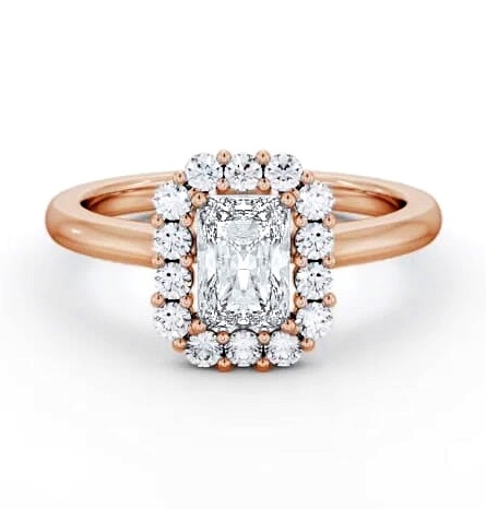 Halo Radiant Diamond Elegant Style Engagement Ring 18K Rose Gold ENRA40_RG_THUMB2 