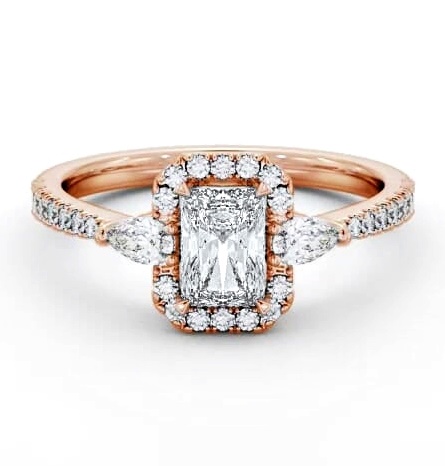 Halo Radiant with Pear Diamond Engagement Ring 9K Rose Gold ENRA41_RG_THUMB2 