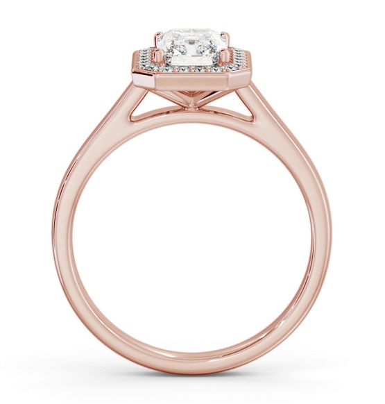 Radiant Diamond with A Channel Set Halo Engagement Ring 9K Rose Gold ENRA45_RG_THUMB1 