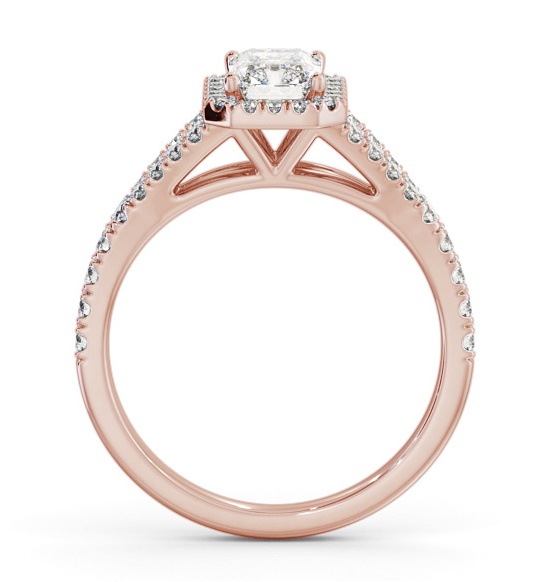 Halo Radiant Diamond Split Band Engagement Ring 9K Rose Gold ENRA48_RG_THUMB1 