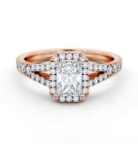 Halo Radiant Diamond Split Band Engagement Ring 9K Rose Gold ENRA48_RG_THUMB1