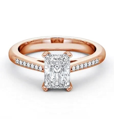 Radiant Diamond 4 Prong Engagement Ring 18K Rose Gold Solitaire ENRA4S_RG_THUMB2 