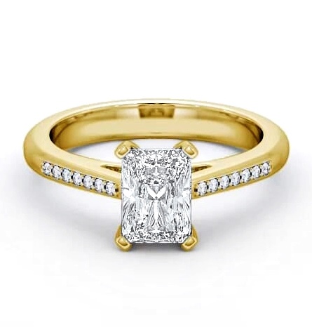 Radiant Diamond 4 Prong Engagement Ring 9K Yellow Gold Solitaire ENRA4S_YG_THUMB1