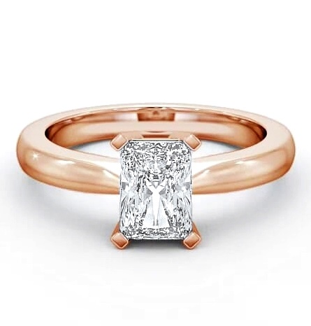 Radiant Diamond Box Setting Engagement Ring 18K Rose Gold Solitaire ENRA6_RG_THUMB1
