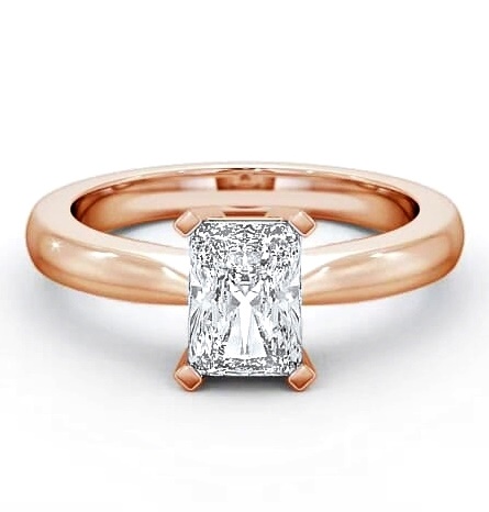 Radiant Diamond Box Setting Engagement Ring 18K Rose Gold Solitaire ENRA6_RG_THUMB2 