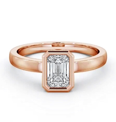 Radiant Diamond Bezel Setting Engagement Ring 18K Rose Gold Solitaire ENRA9_RG_THUMB1