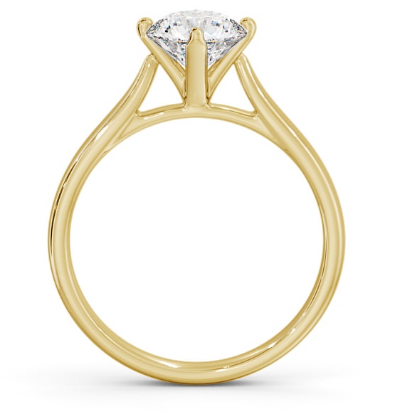 Round Diamond High Setting Engagement Ring 18K Yellow Gold Solitaire ENRD101_YG_THUMB1 