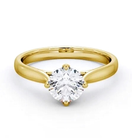 Round Diamond High Setting Engagement Ring 18K Yellow Gold Solitaire ENRD101_YG_THUMB2 