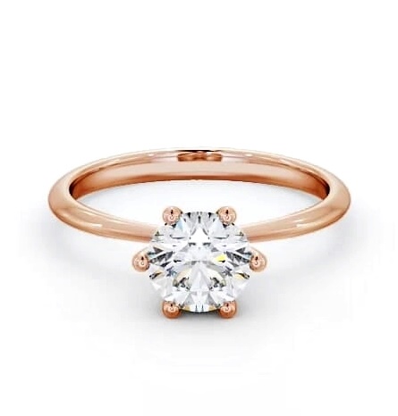 Round Diamond 6 Prong Dainty Engagement Ring 18K Rose Gold Solitaire ENRD105_RG_THUMB2 