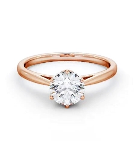 Round Diamond Regal Design Engagement Ring 18K Rose Gold Solitaire ENRD107_RG_THUMB2 